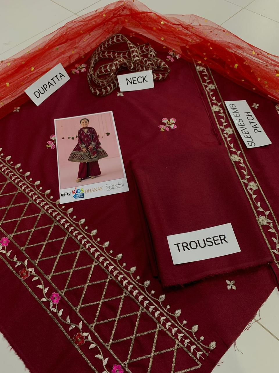 Maria B Kids Winter Collection – 3 Piece Dhanak Suit