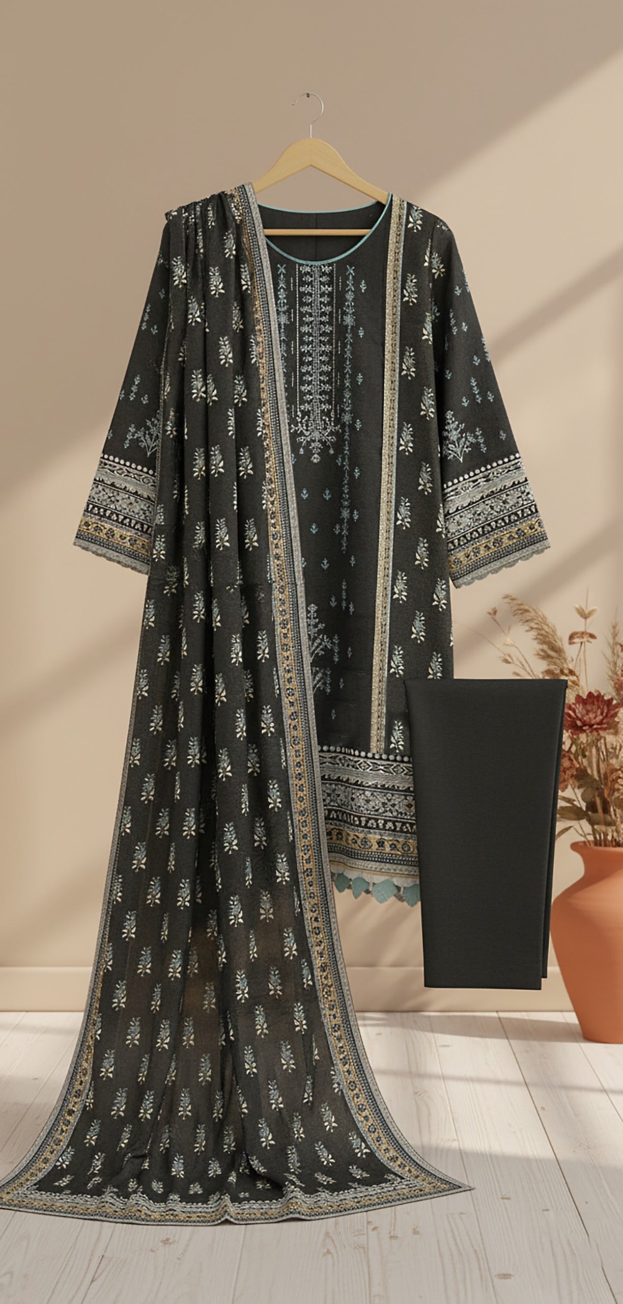 ZARA ROBE Shamray Embroidered 3-Piece Suit