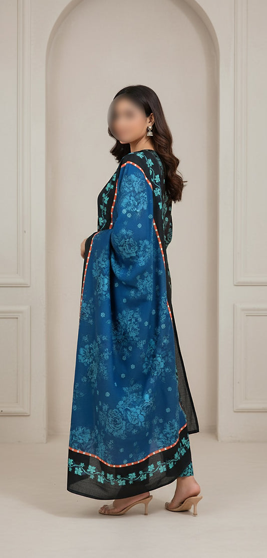 CROSS STITCH Digital Printed Khaddar 3-Piece Suit