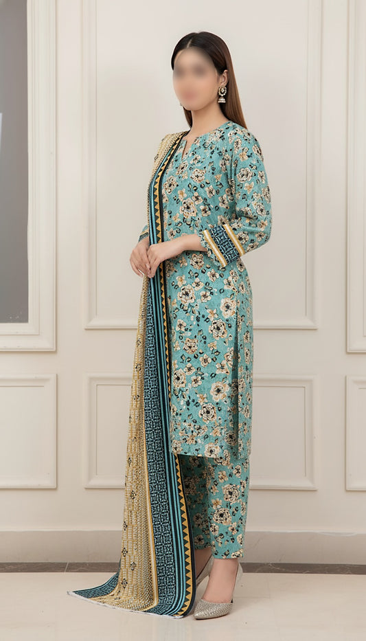 CROSS STITCH Digital Printed Khaddar 3-Piece Suit
