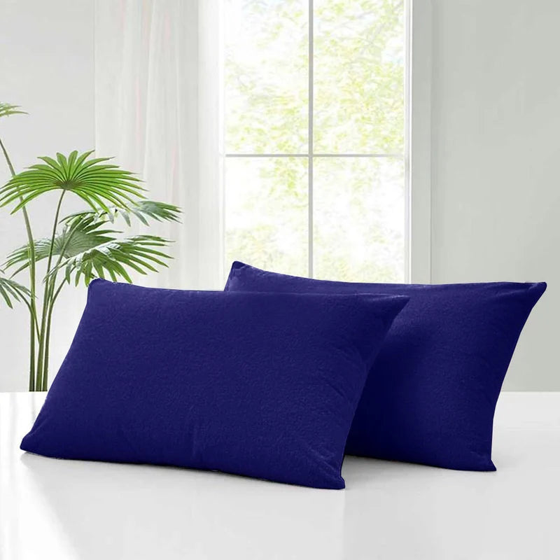 Pair Of Dyed Terry Towel Waterproof Pillow Covers- 4 Colors