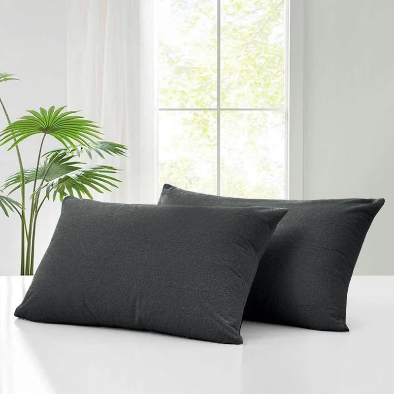 Pair Of Dyed Terry Towel Waterproof Pillow Covers- 4 Colors