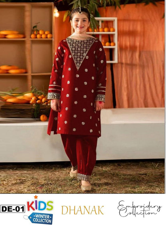 Maria B Kids Winter Collection – 3 Piece Dhanak Suit