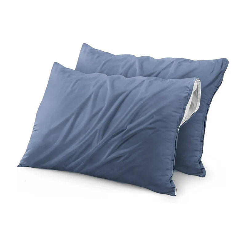Pair Of Poly Cotton Waterproof Pillow Covers- 4 Colors