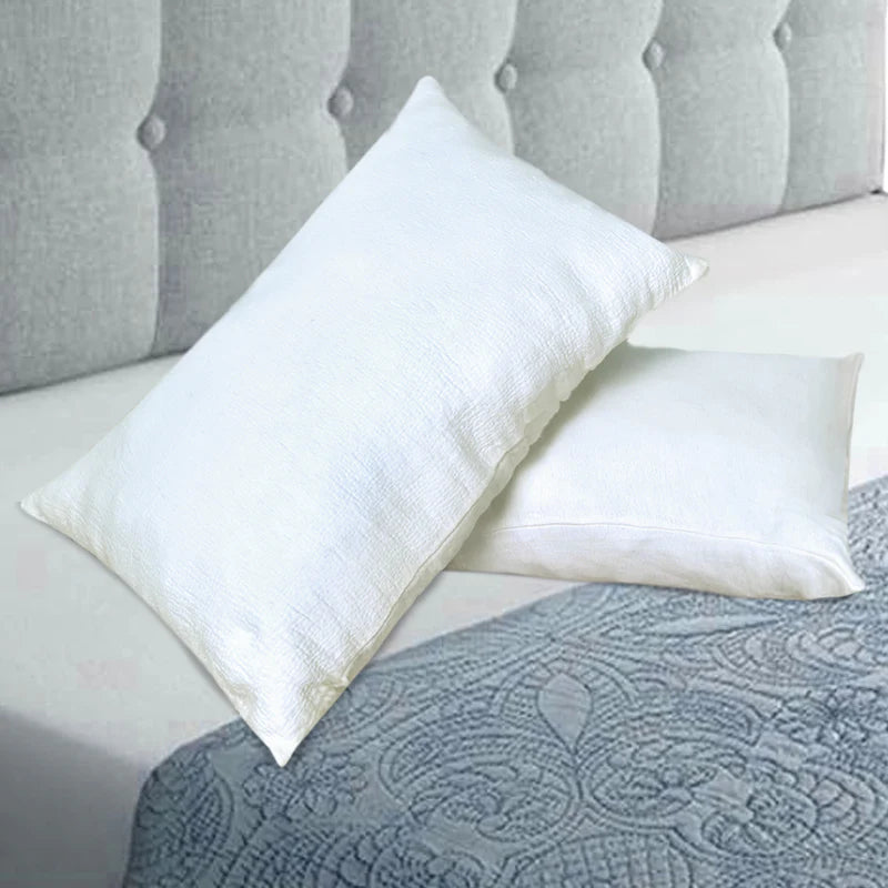 Pair Of Dyed Terry Towel Waterproof Pillow Covers- 4 Colors