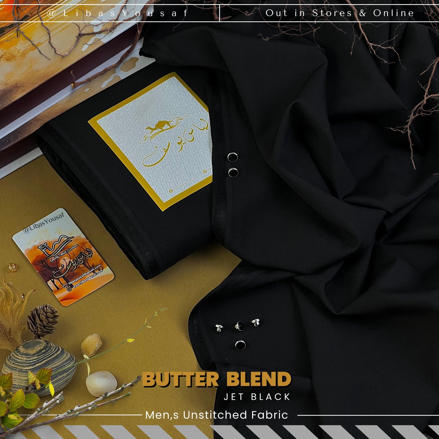 Libas-e-Yousaf's®    Butter Blend (Jet BLACK) 2025