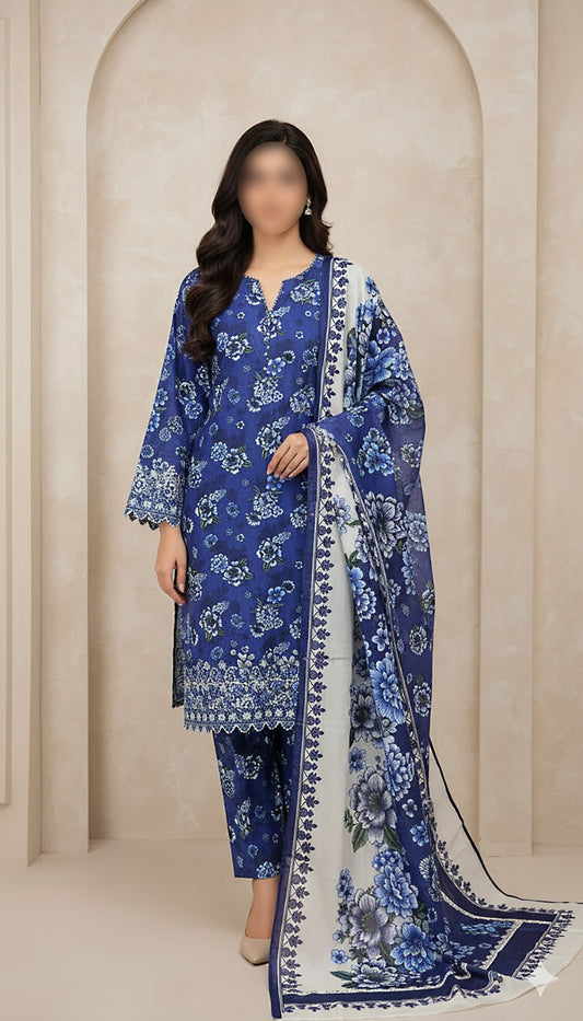 CROSS STITCH Digital Printed Khaddar 3-Piece Suit