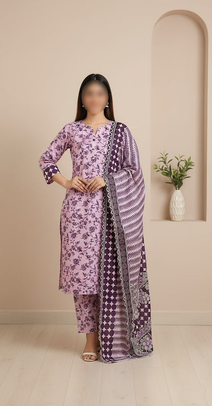 CROSS STITCH Digital Printed Khaddar 3-Piece Suit