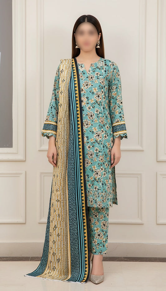 CROSS STITCH Digital Printed Khaddar 3-Piece Suit