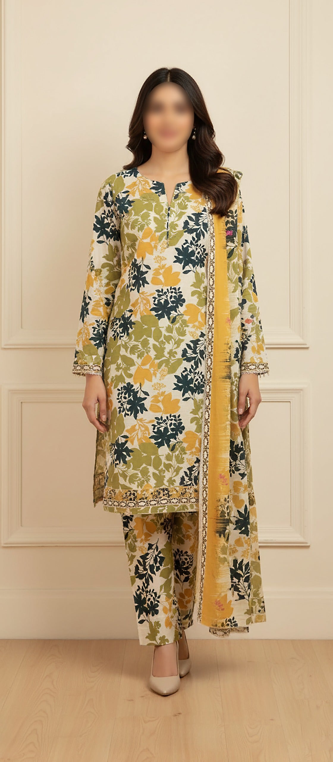 CROSS STITCH Digital Printed Khaddar 3-Piece Suit