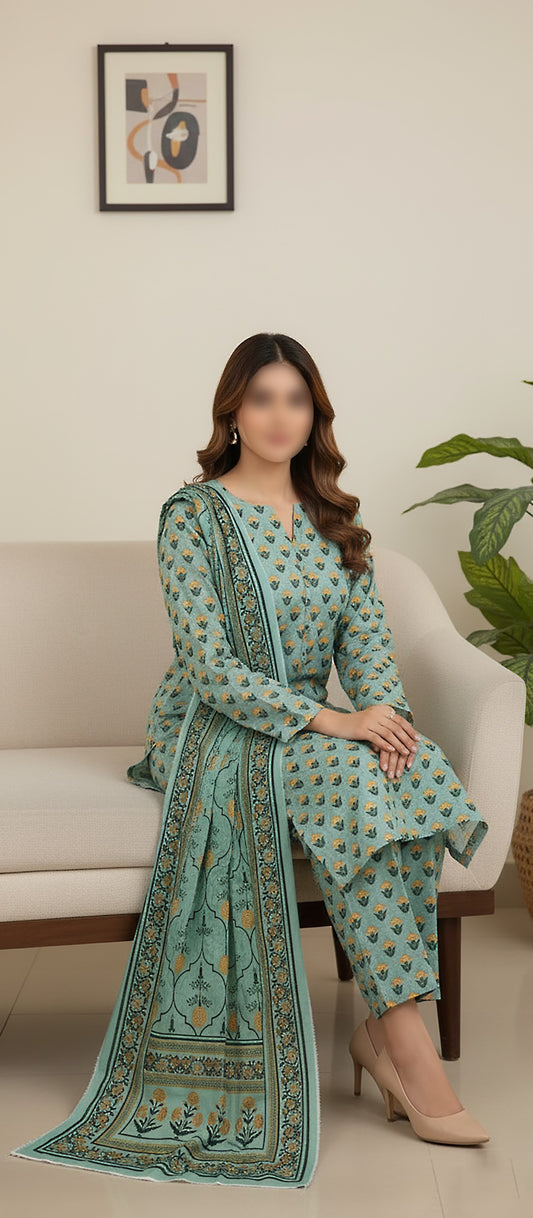 CROSS STITCH Digital Printed Khaddar 3-Piece Suit