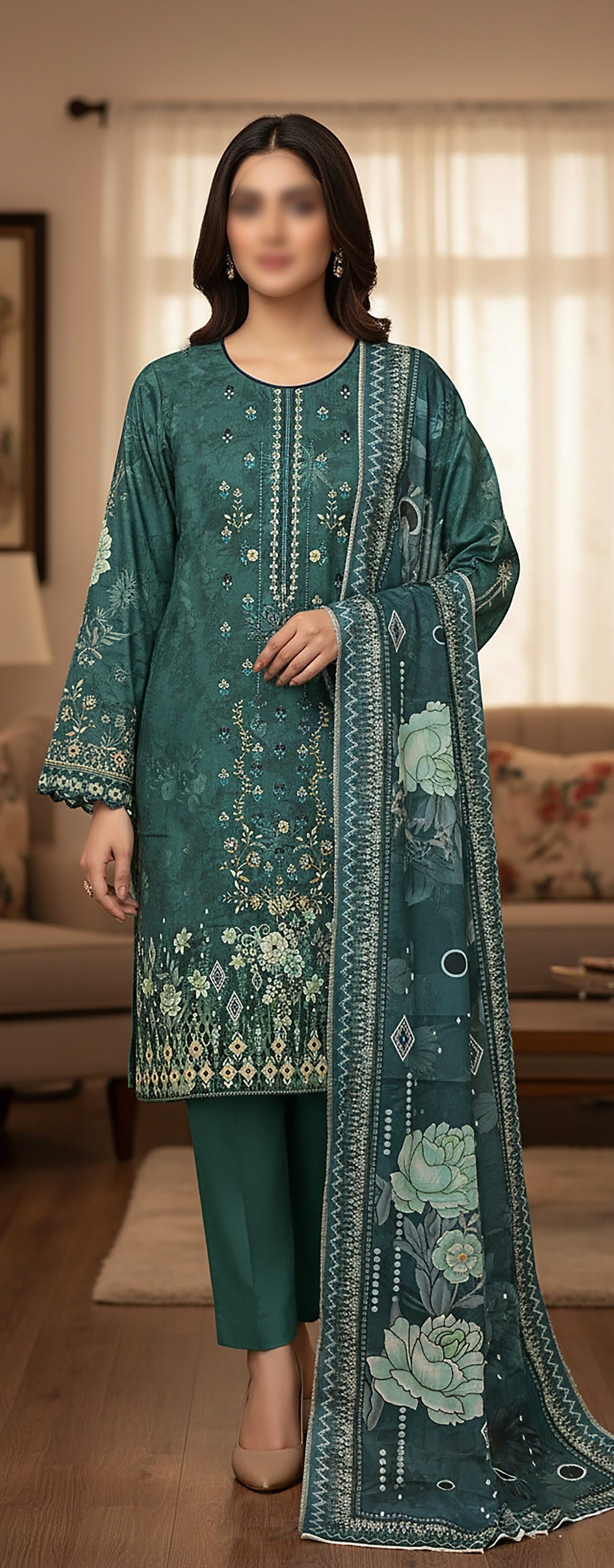 ZARA ROBE Shamray Embroidered 3-Piece Suit