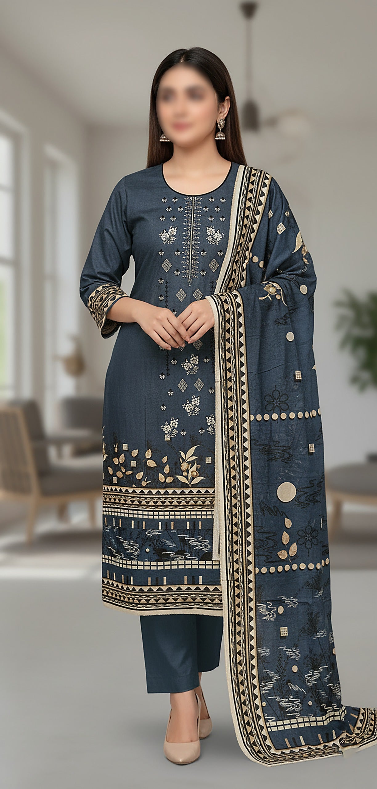 ZARA ROBE Shamray Embroidered 3-Piece Suit