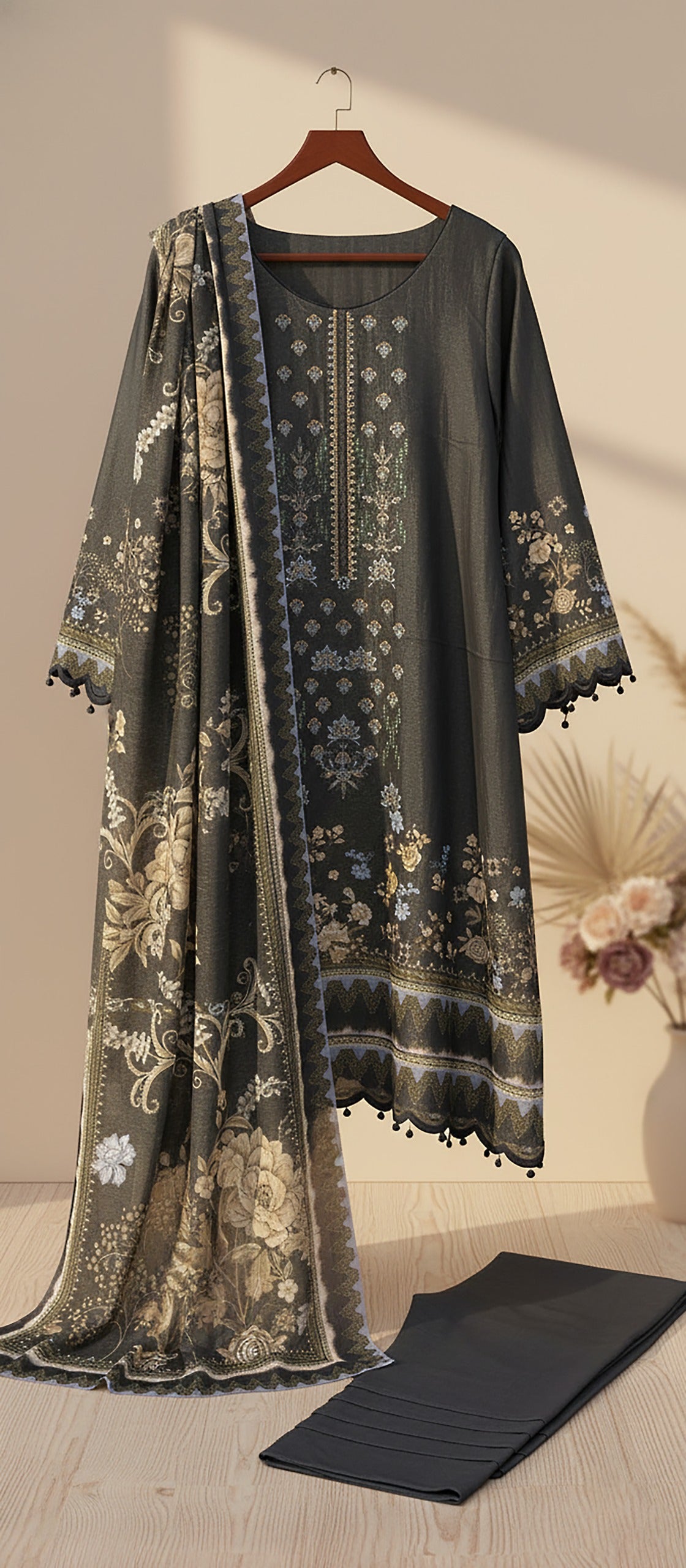 ZARA ROBE Shamray Embroidered 3-Piece Suit