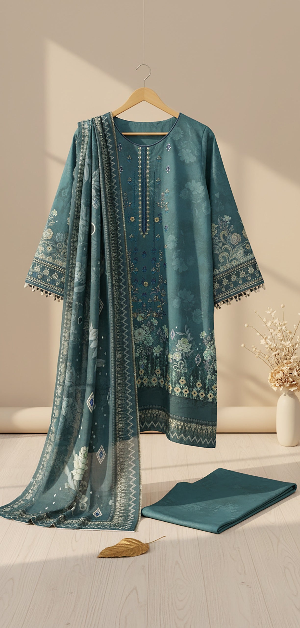 ZARA ROBE Shamray Embroidered 3-Piece Suit