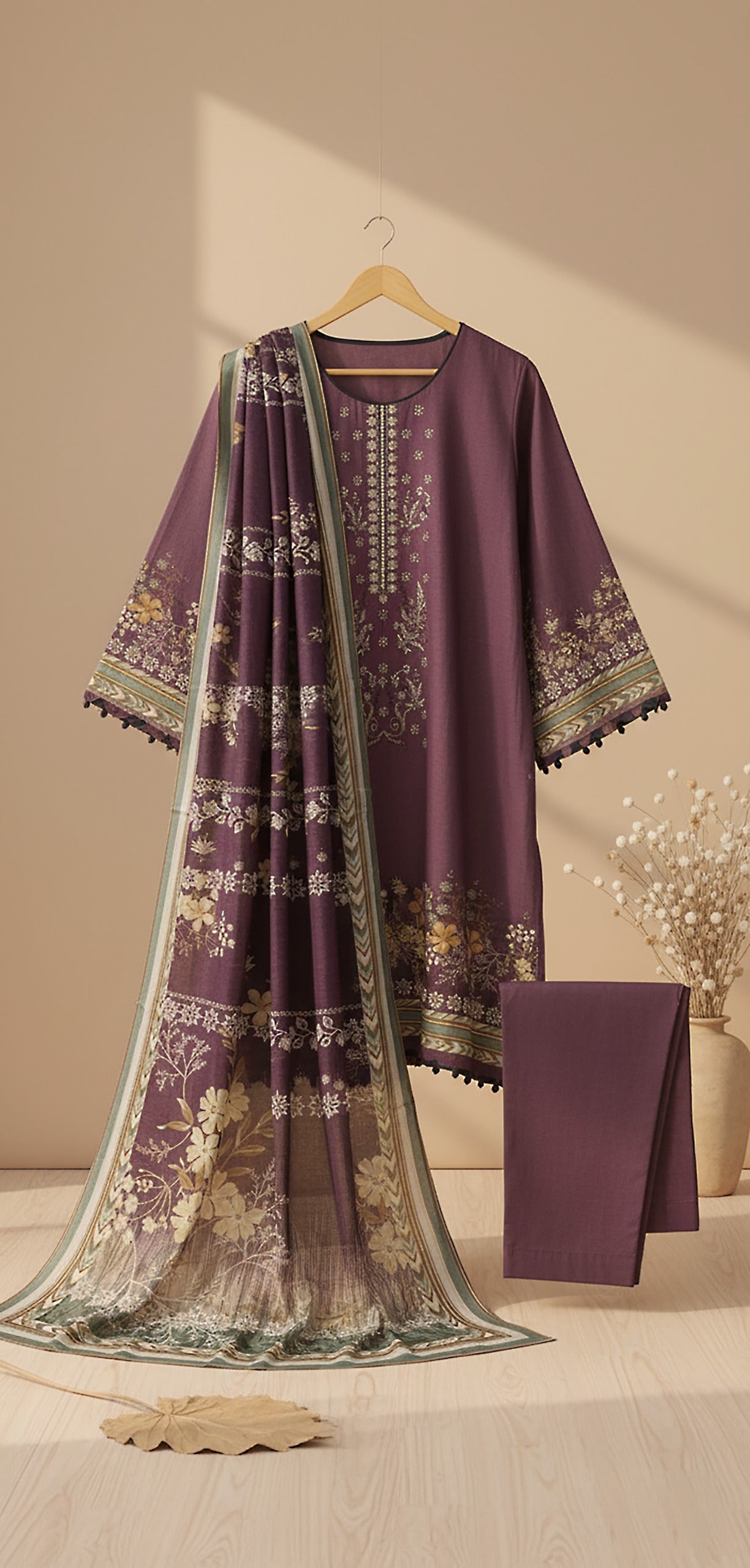 ZARA ROBE Shamray Embroidered 3-Piece Suit