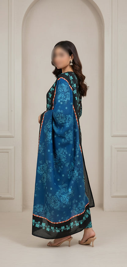 CROSS STITCH Digital Printed Khaddar 3-Piece Suit