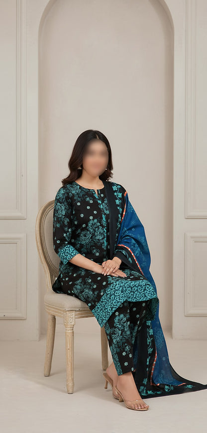 CROSS STITCH Digital Printed Khaddar 3-Piece Suit