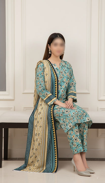 CROSS STITCH Digital Printed Khaddar 3-Piece Suit
