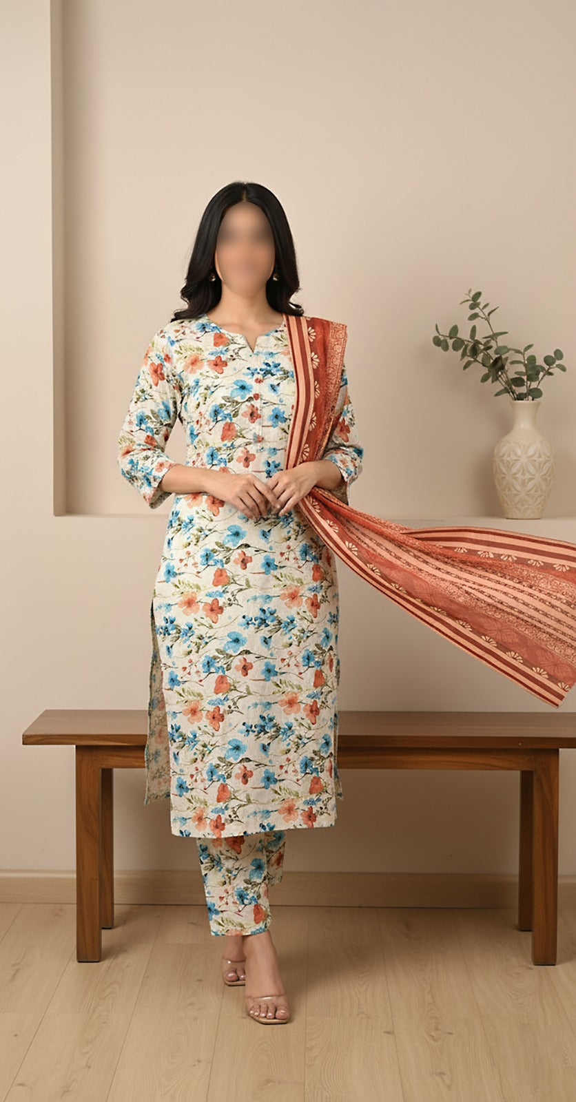 CROSS STITCH Digital Printed Khaddar 3-Piece Suit