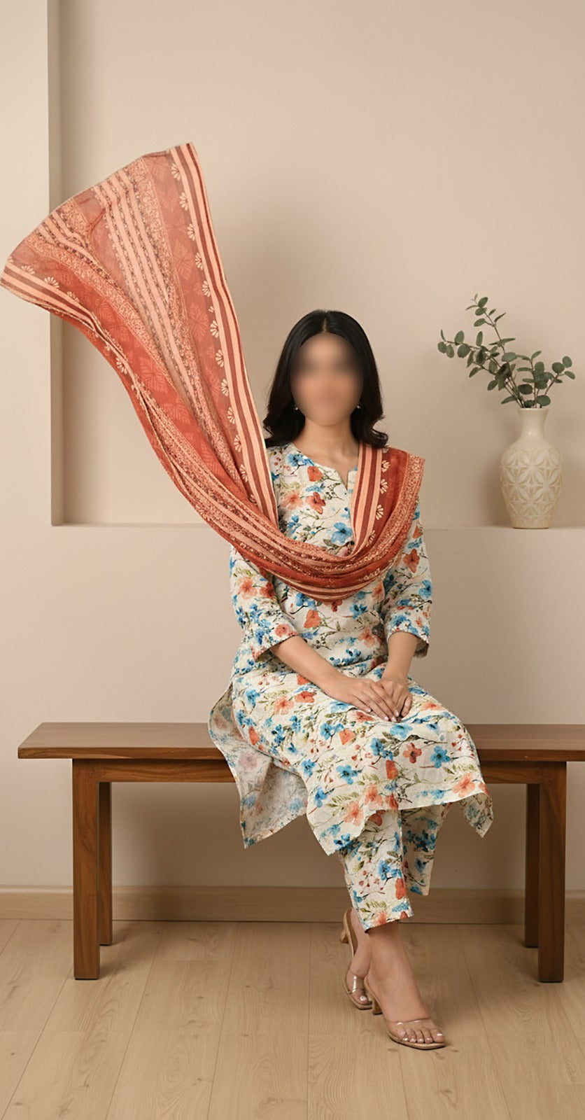 CROSS STITCH Digital Printed Khaddar 3-Piece Suit