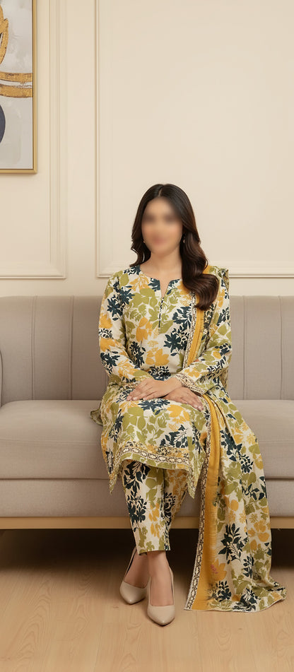 CROSS STITCH Digital Printed Khaddar 3-Piece Suit