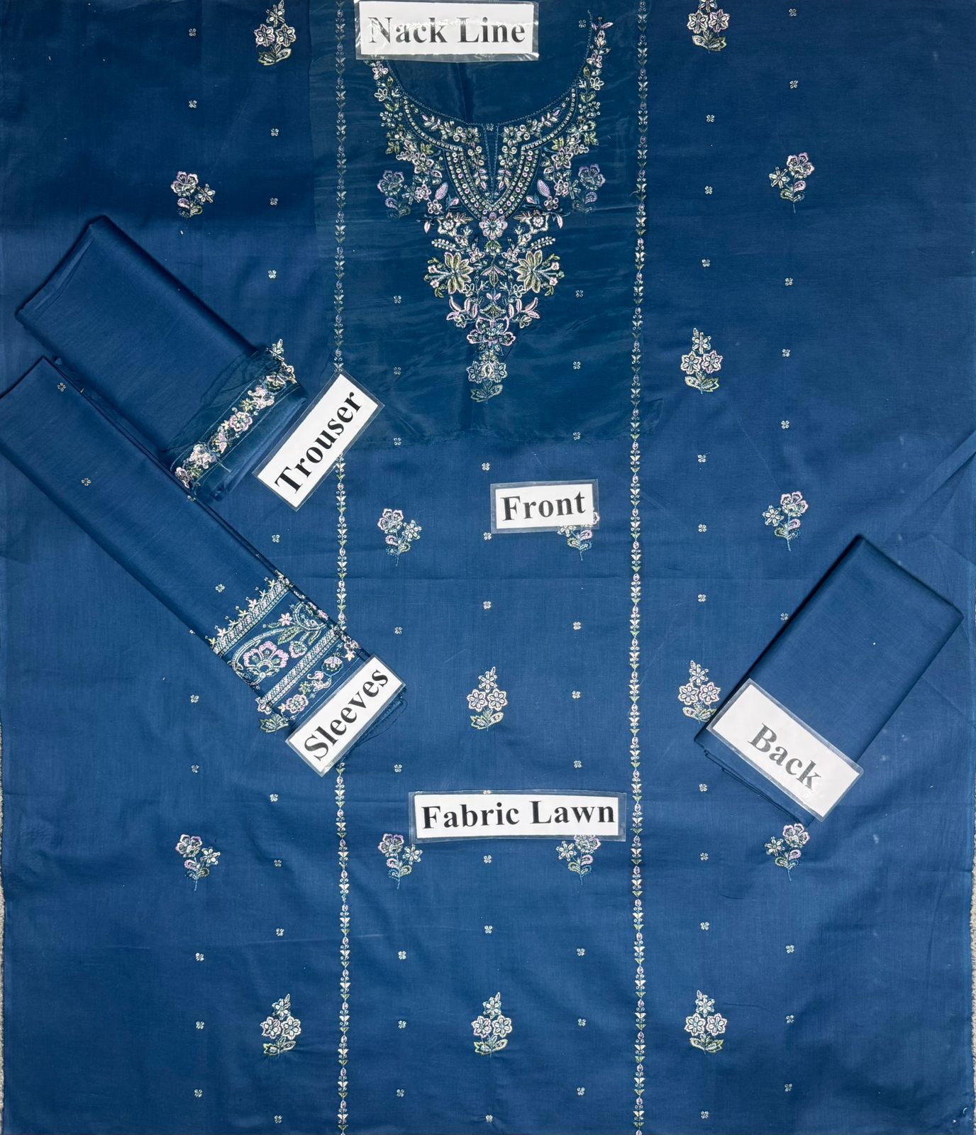 Embroidered 2Pc Lawn Unstitched Summer Dress