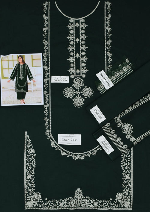 Embroidered 2Pc Lawn Unstitched Summer Dress