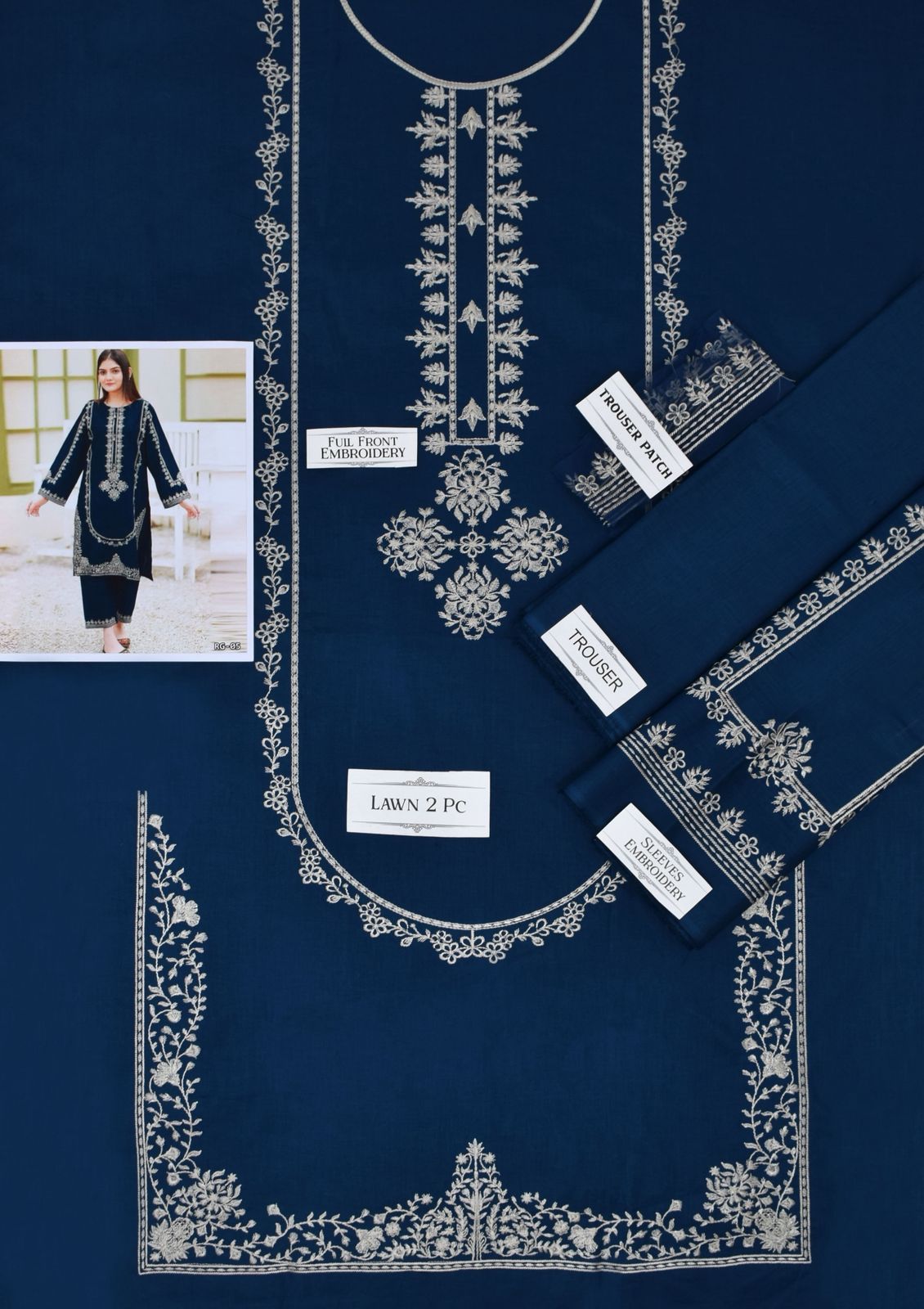 Embroidered 2Pc Lawn Unstitched Summer Dress