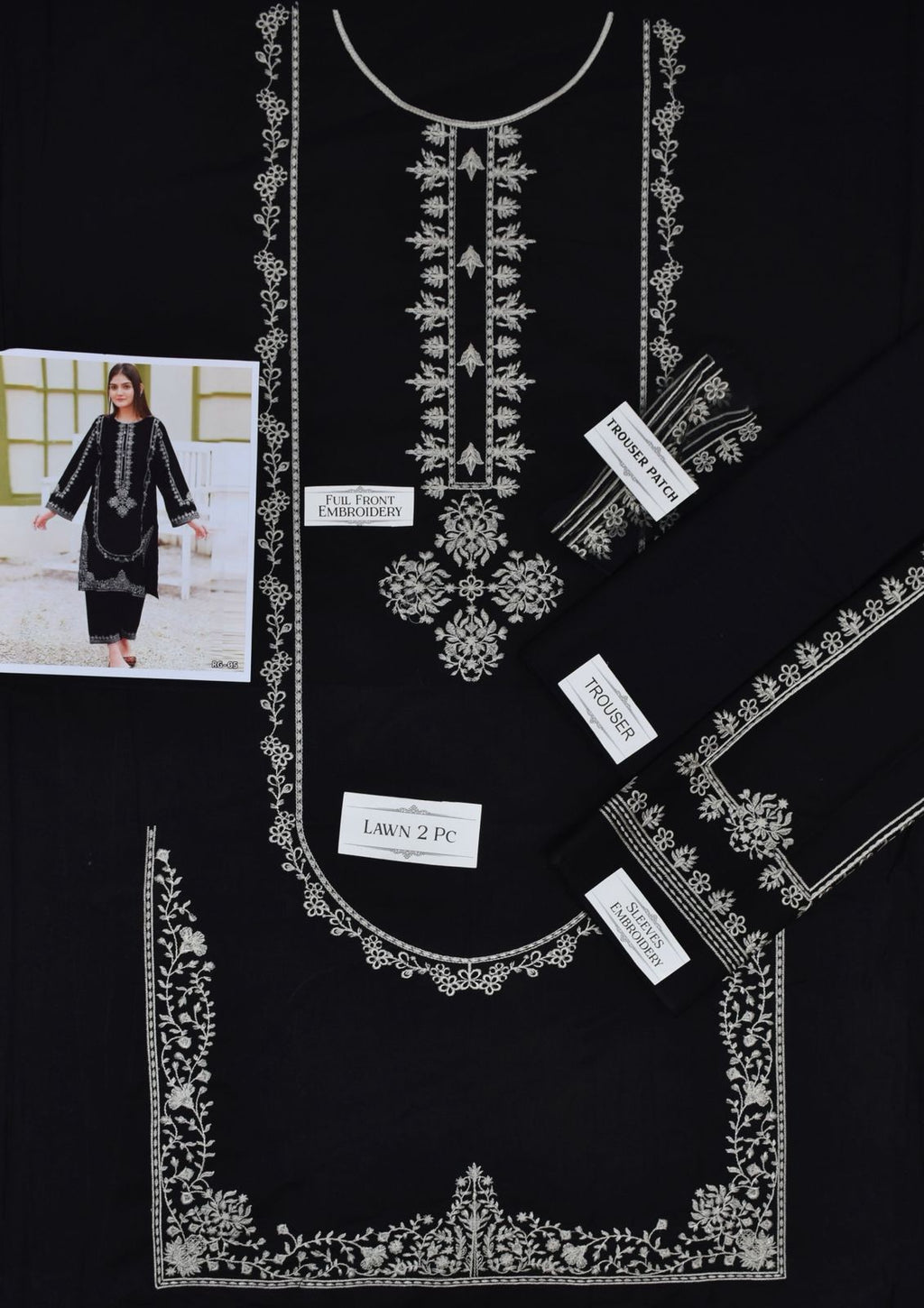 Embroidered 2Pc Lawn Unstitched Summer Dress