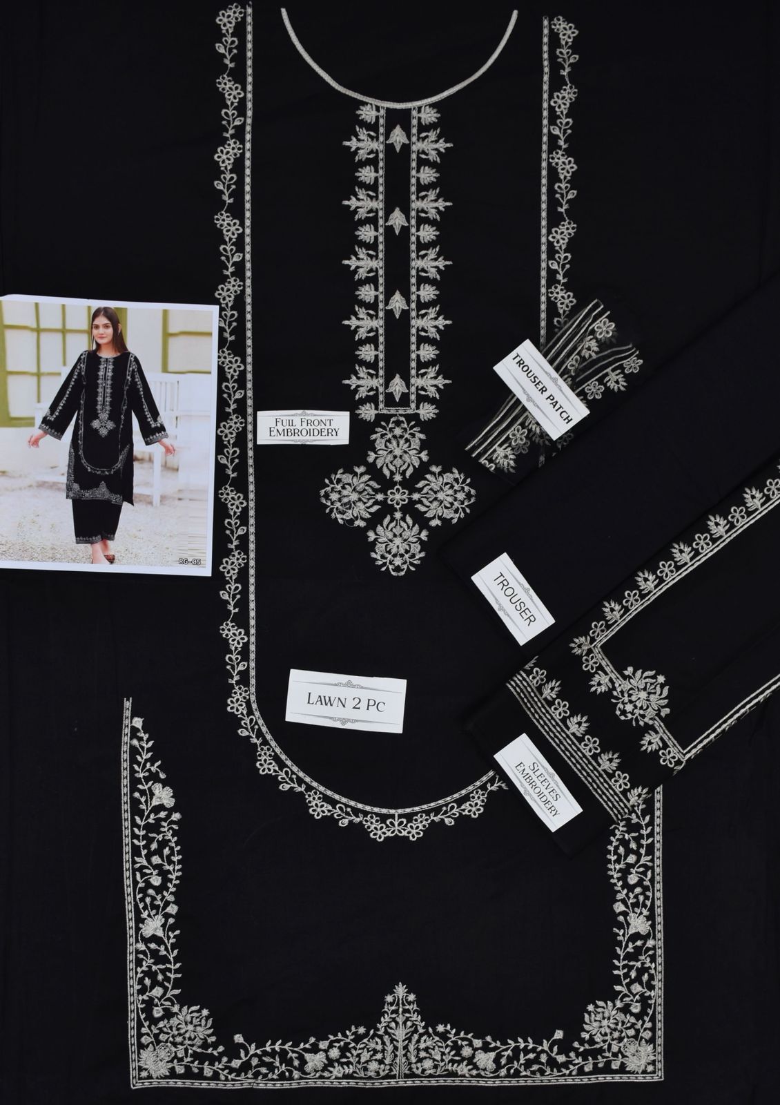 Embroidered 2Pc Lawn Unstitched Summer Dress