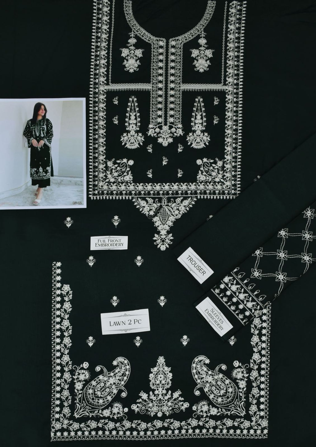 Embroidered 2Pc Lawn Unstitched Summer Dress