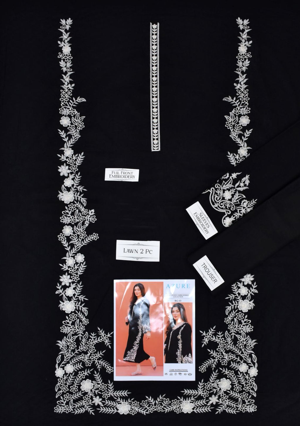 Embroidered 2Pc Lawn Unstitched Summer Dress