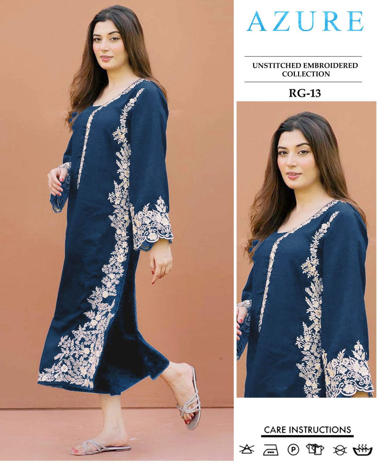 Embroidered 2Pc Lawn Unstitched Summer Dress