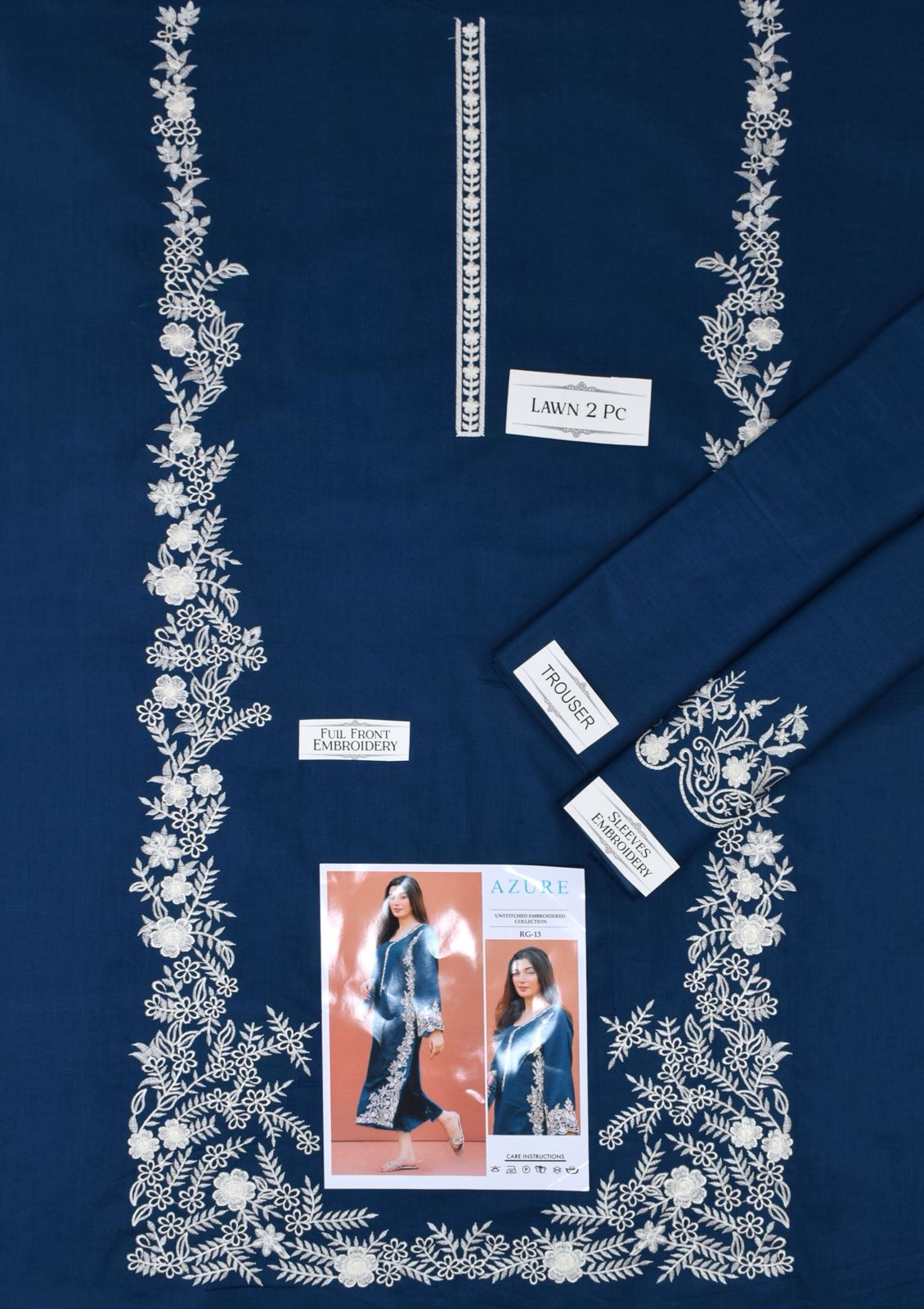 Embroidered 2Pc Lawn Unstitched Summer Dress