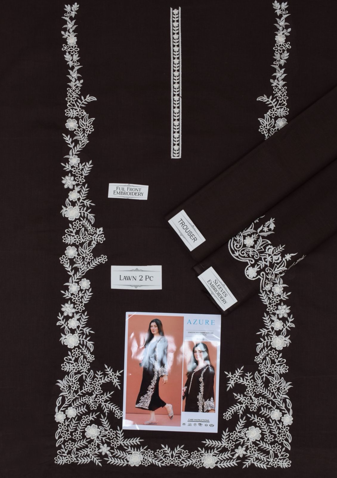 Embroidered 2Pc Lawn Unstitched Summer Dress