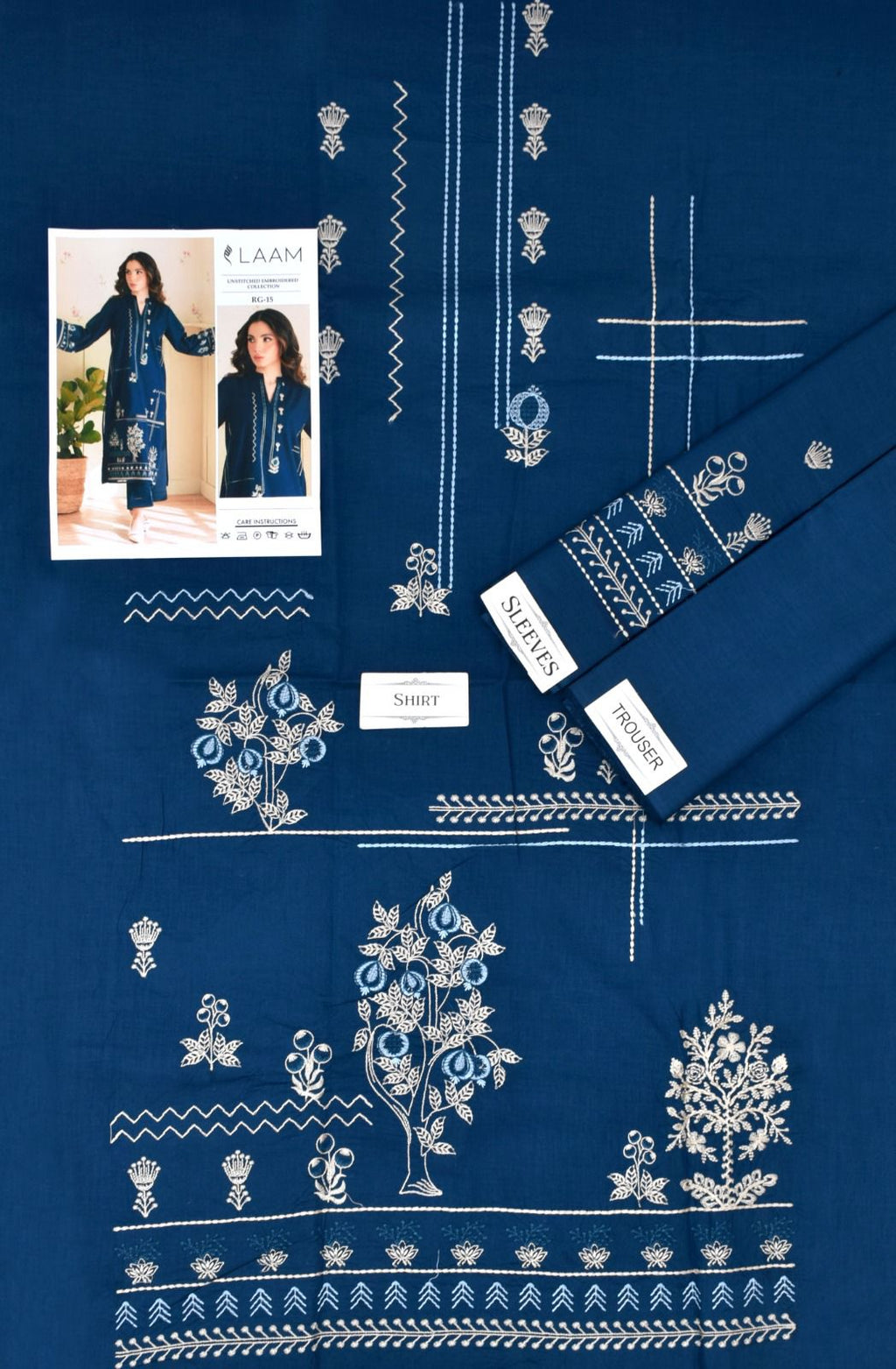 Embroidered 2Pc Lawn Unstitched Summer Dress