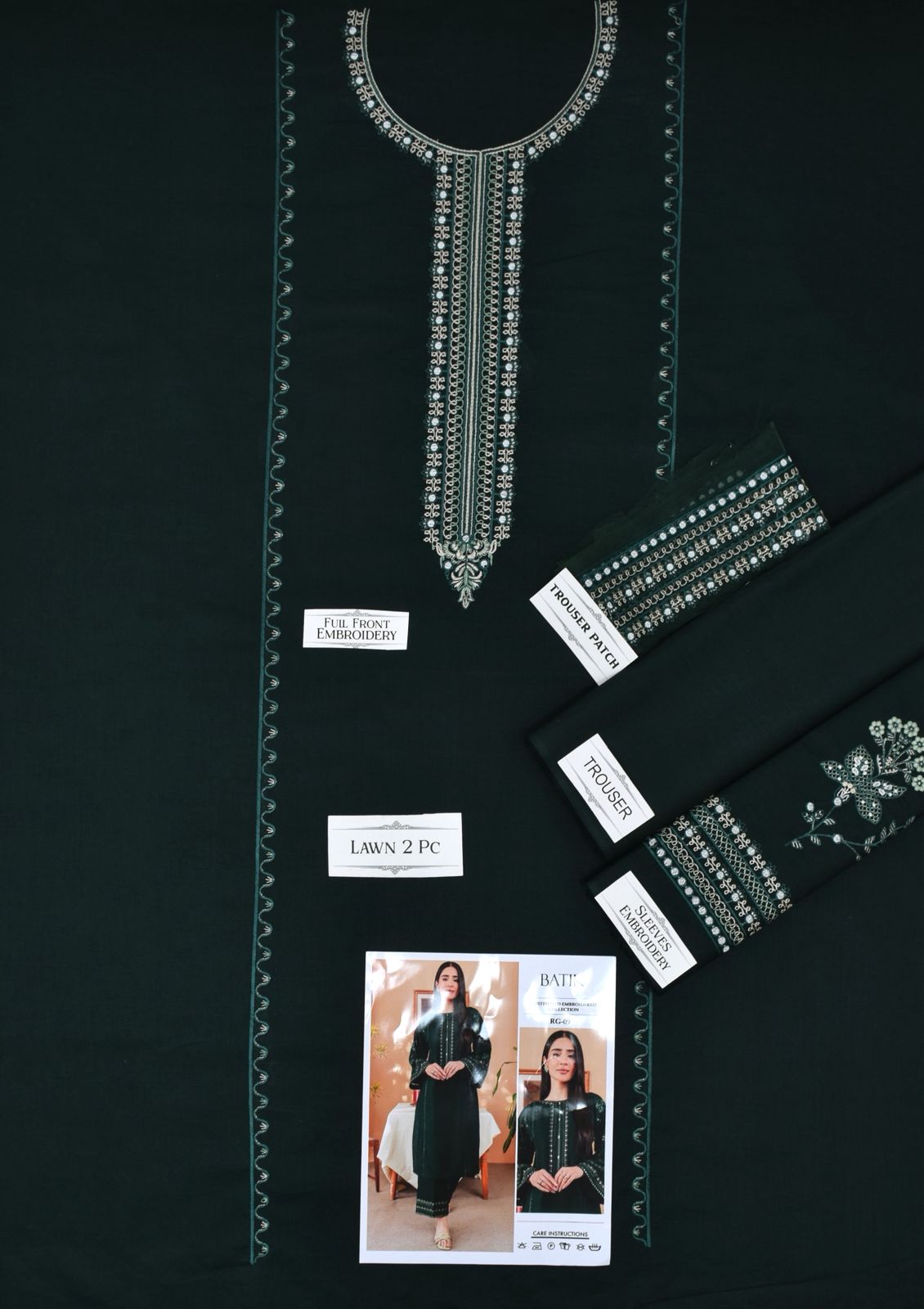 Embroidered 2Pc Lawn Unstitched Summer Dress