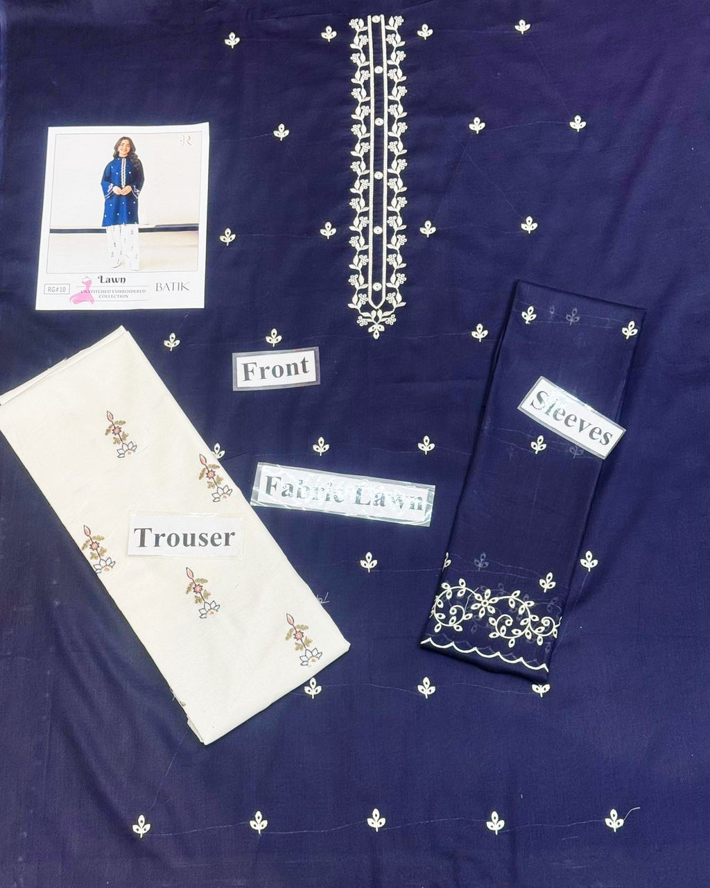 Embroidered 2Pc Lawn Unstitched Summer Dress