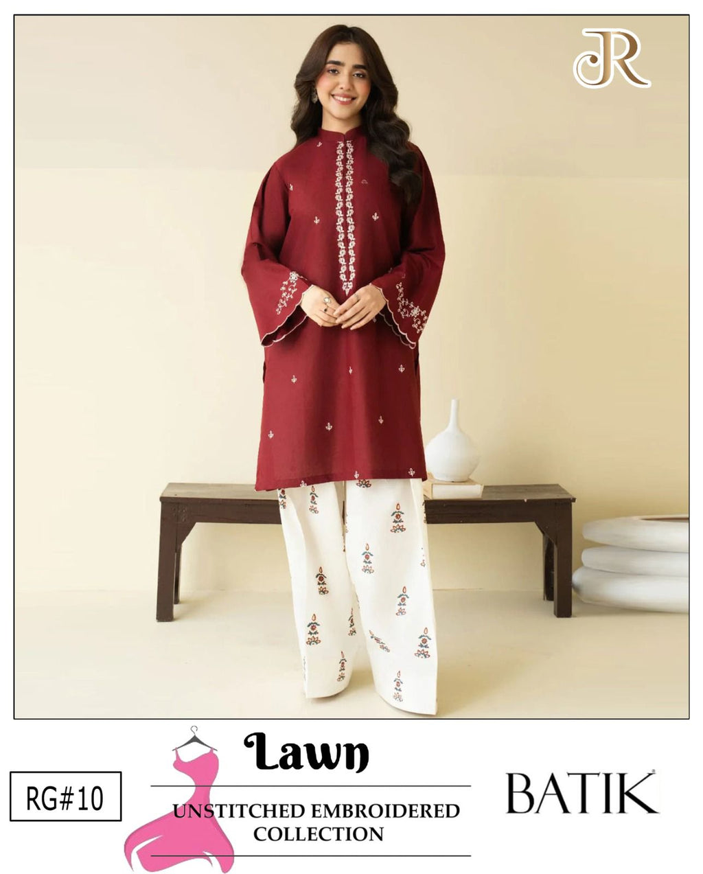 Embroidered 2Pc Lawn Unstitched Summer Dress