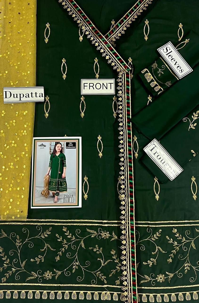 Kids Summer 3Pc Embroidered Lawn Dress – Soft & Comfortable